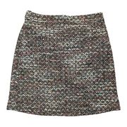 Ann Taylor Women's Tweed Multicolor Shimmer Skirt Lined Zip Size 10 New