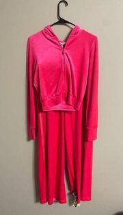 Offline Aerie Velour Track Suit Size Small New NWT Hot Pink Wide Leg Pants Coat