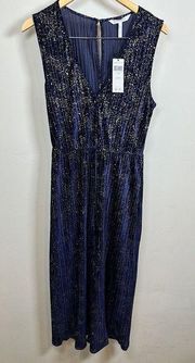 BCBG Generation Women’s Size Medium Navy Glitter Sparkle Jumpsuit One Piece NWT