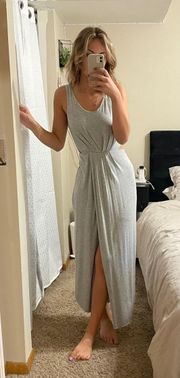 Gray Scoop Neck Dress