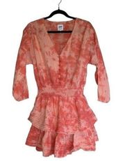 NWOT AERIE ROCK 'N' RUFFLE TIE DYE MINI DRESS XXL