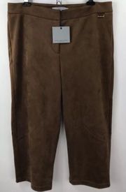 Marc New York Chocolate Brown Faux Suede Wide Leg Pants