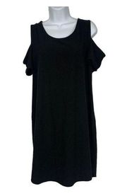 Discreet Women's Black Cold Shoulder Short Sleeved Blouse Size 2X