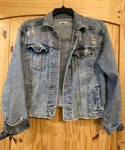 4/$16 Distressed Jean Jacket Size Small