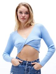 Blue Long Sleeve Top