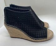 Vince Camuto Lereena Espradrille Black peep-toe wedges sz 7-1/2