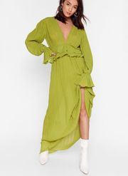 Frill V Neck Maxi Dress 