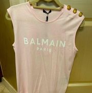 Authentic New With Tags Balmain Three Button Logo Tank.