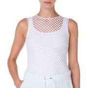 Akris Punto Mesh Overlay Stretch Cotton Tank- NwT