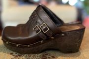 Vintage Route 66 Camden brown chunky slip on mule clog in size 859