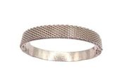 NWT Silver tone mesh textured clamp bangle bracelet