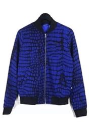 Adidas Originals Blue Snakeskin Jacket S NY Snake Reptile Black Bomber