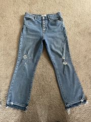 Straight Leg Medium Wash Jeans