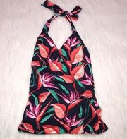 Tommy Bahama Women’s Floral Leaf Multi-Colored Faux Wrap Tankini Halter Swim Top