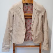 Divided H&M Tan Blazer Notched Collar 6