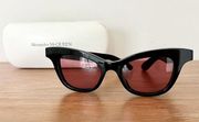 Alexander McQueen Cat Eye Sunglasses Black Pink Women's SOYGTO4510 AM0381S