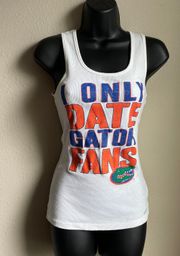 I Only Date Gator Fans Tank white with glitter M