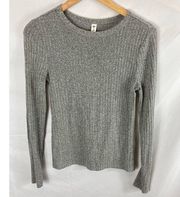 BP  Ribbed Long sleeve Heather Grey top Size Medium