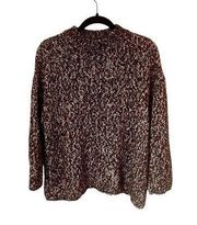 Vintage Massimo Dutti Chunky Chocolate Brown & Metallic Threat Sweater Women's M