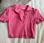 Pink V Neck Tee