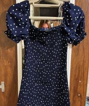 Navy Polka Dot Dress