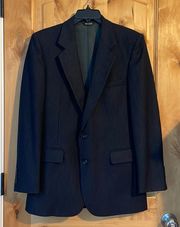 Navy Pinstripe Wool Blazer Sport Coat Jacket $295 NWOT 40S