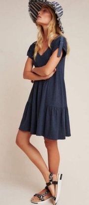 Anthropologie Saturday Sunday Kathie Flounced Mini Dress Slate Blue Size Large