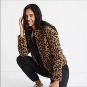 Madewell leopard print teddy jacket tan XS