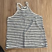 Club Monaco Black & White Stripe Racerback Tank Top