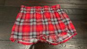 Pink Red Plaid Boxy Pajama Shorts