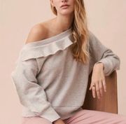 Lou & Grey Ruffle Off The Shoulder Sweatshirt