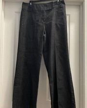 Larry Levine Womens Flat Front Wide Leg Chino Pants Size 12 Dark Gray