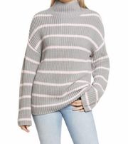 𝅺Caslon mock turtleneck striped sweater small