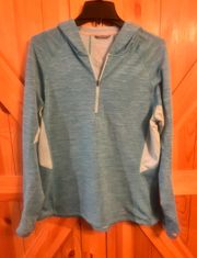 LL Bean 1/4 Zip Lightweight Pullover Women's Size XL Misses Item ID 289474 Aqua.  