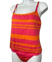 Michael Kors Size 8 Womens Swimsuit Tankini Two Piece Pink Orange Striped