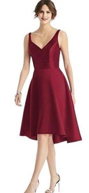 Alfred SUNG - NWT - D765 HIGH LOW BRIDESMAID DRESS Burgundy Red Size 18