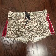 P.J. SALVAGE Women’s Leopard Print Drawstring Shorts Size M