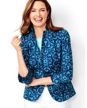 Talbots Medallion Print Blazer Size 6P NWOT