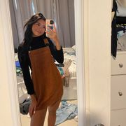 Rue 21 Burnt Orange Corduroy Overall Dress