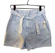 Anthropologie Pilcro and the Letterpress Paper-bag Light Wash Denim Shorts