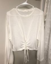 Lush White Tie Waist Top