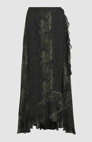 Allsaints Cosmo Masala Skirt Python Snake Midi Skirt SZ US 6