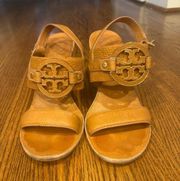 Tory Burch  Leather Wooden Wedges