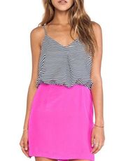 Greylin Striped Hot Pink Dress