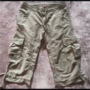 The North Face Womens Cropped Cargo Hiking Outdoor Nylon Pants Khaki Beige Sz 4