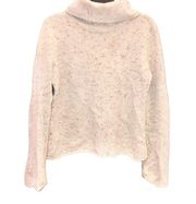 Express Wool Blend Speckled Turtleneck Sweater Cream Large