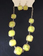 New Badgley Mischka Lemon Lime Necklace Set earrin