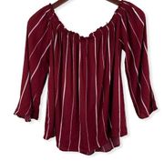 The Impeccable Pig Red Stripe Off Shoulder Blouse