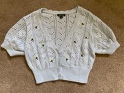 NWOT  Crochet Crop Sweater