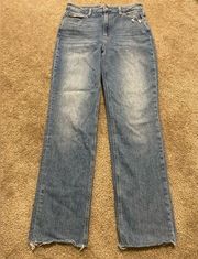 Women’s Paige High Rise Sarah Straight Distressed Denim Jeans Size 27